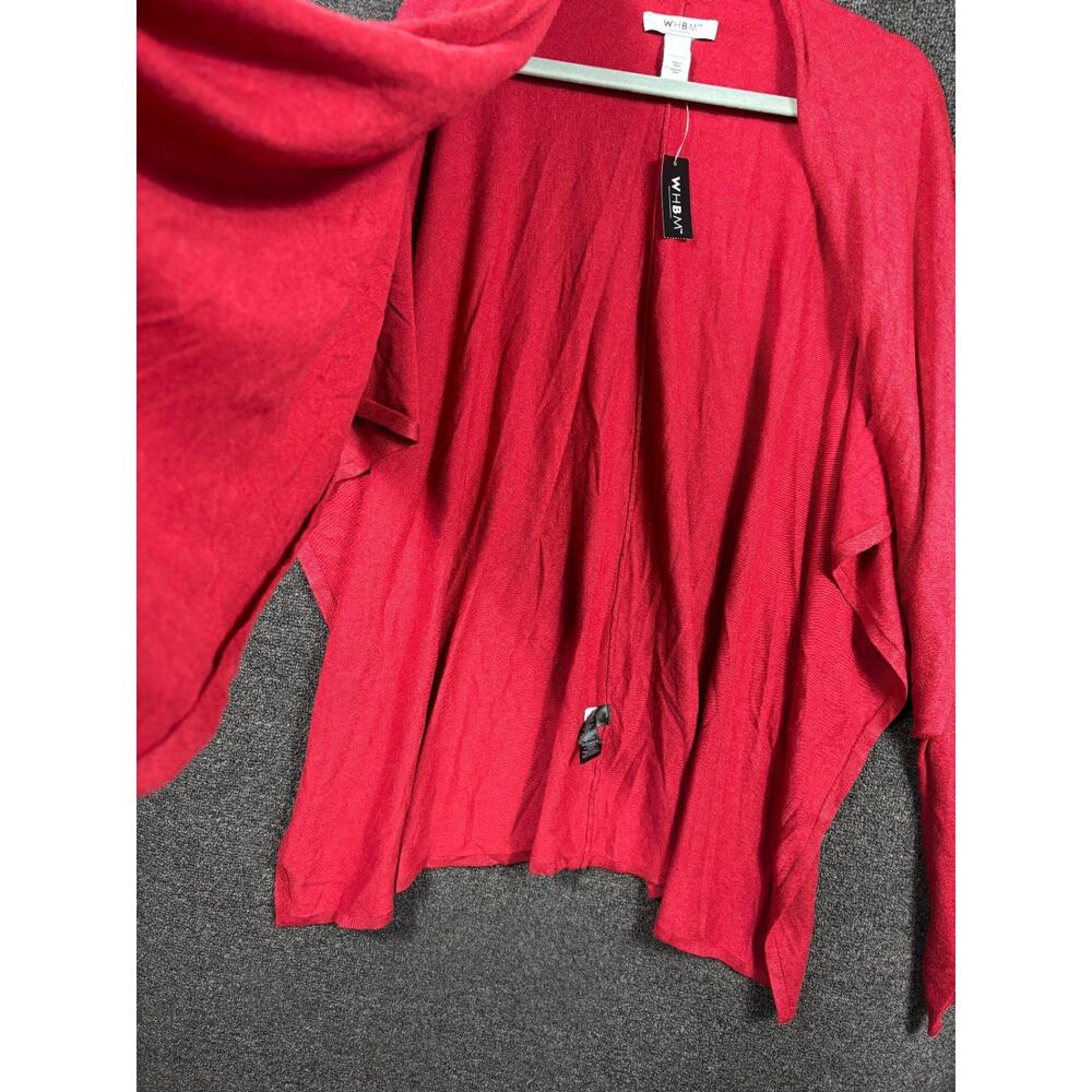 White House Black Market Open Front Ruana Sweater Womens Size One Size Red NEW - Picture 6 of 9